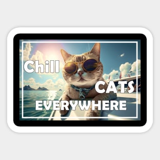 Chill Cats Everywhere Sticker